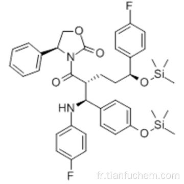 3 - [(2R, 5S) -5- (4-fluorophényl) -2 - [(S) - [(4-fluorophényl (amino)]] [4- [triméthylsilyl] oxy] phényl] méthyl] -1- oxo-5 - [(triméthylsily) -oxy] pentyl] -4-phényl- (4S) -2-oxazolidinone CAS 272778-12-8